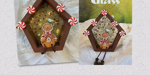 Lighted Gingerbread House with glass