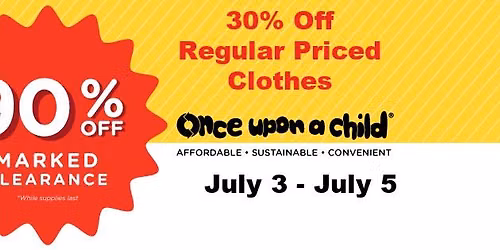 Final Clearance Event of the Season July 3, July 4 & July 5