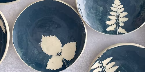 Cyanotype Inspired Ceramic Plates