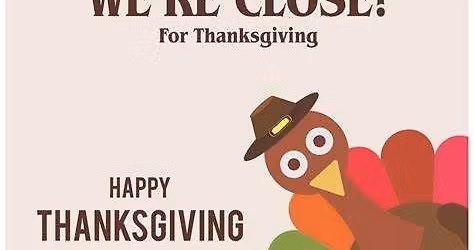 Nippers Grill & Tap is CLOSED on Thanksgiving Day