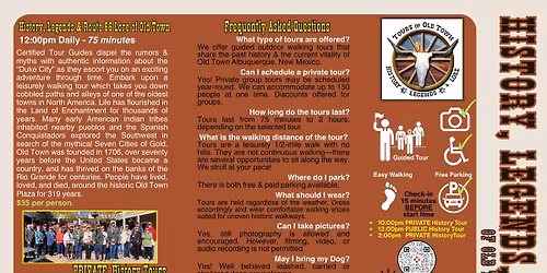 2025 BROCHURE: AbqTours - History, Legends & Route 66 Lore of Old Town Albuquerque