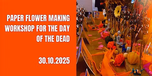 Paper flower making workshop for the Day of the Dead.