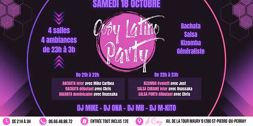 Cosy Latino Party - 18 octobre 2025