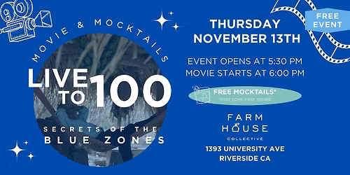 Blue Zones Project Riverside:  Movie & Mocktails