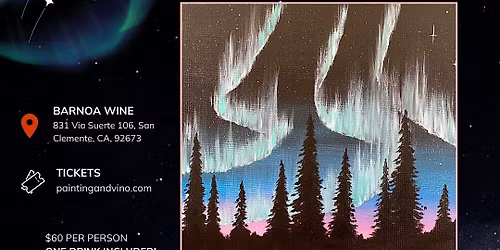 Northern Lights Sky Paint and Sip in San Clemente