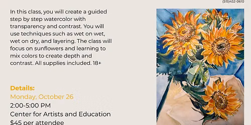 CLASS: Watercolor Sunflowers