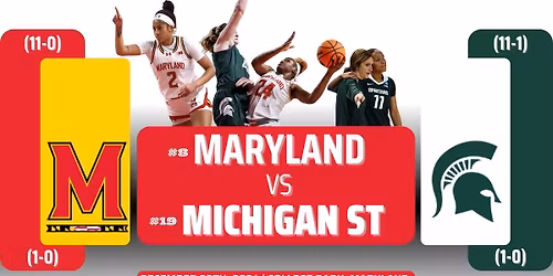 Maryland Terrapins at Michigan State Spartans Womens Basketball at Jack Breslin Student Events Center