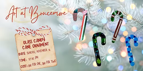 Art at Brucemore: Glass Candy Cane Ornament