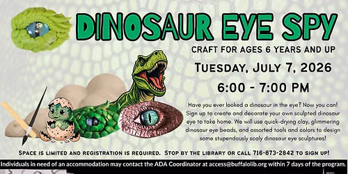 Dinosaur Eye Spy craft program for ages 6 and up