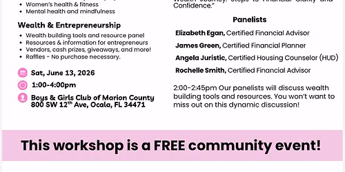 2026 Women\u2019s Health, Wealth, & Entrepreneurship Workshop