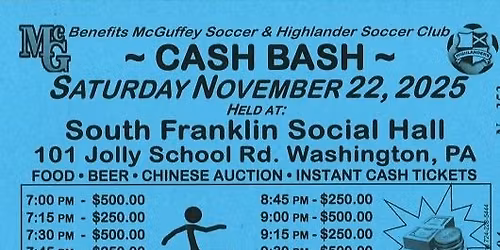 McGuffey Highlander Soccer Club Cash Bash