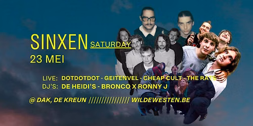 *GRATIS* SINXEN SATURDAY met Dotdotdot, The Rats, Geitenvel & Cheap Cult!
