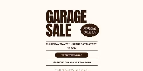 happenstance Garage Sale!
