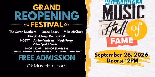 Oklahoma Music Hall of Fame & Museum Grand Reopening Festival 