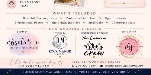 Pop up wedding event