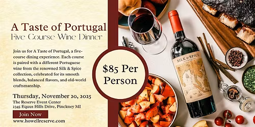 A Taste of Portugal: Five-Course Wine Dinner Featuring Silk & Spice Wines