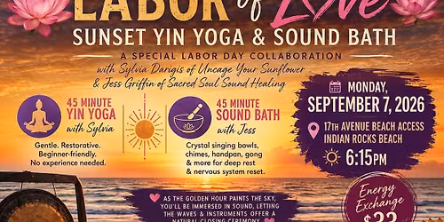 LABOR OF LOVE: Sunset Yin Yoga & Sound Bath IRB