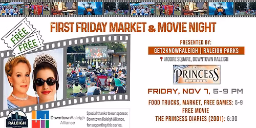 First Friday Market & Movie Night: The Princess Diaries (2001)