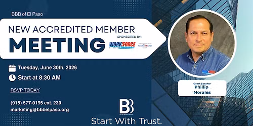 Newly Accredited Business Meeting with Guest Speaker Phillip Morales