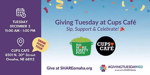 Giving Tuesday at Cups Caf\u00e9