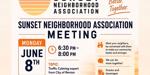 Renton Sunset Neighborhood Association meeting