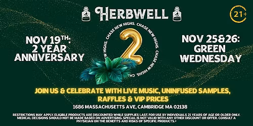 Celebrate our 2nd Anniversary and kick off the holidays with Herbwell!