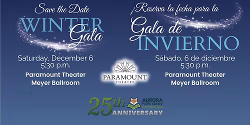 Aurora Public Library Foundation\u2019s 25th Year Anniversary Winter Gala SOLD OUT