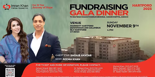 Shaukat Khanum Fundraising Gala Dinner in Hartford, USA