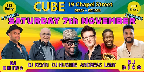 CUBE DERBY - SATURDAY 7th NOVEMBER - 3 ROOMS ~ Salsa ~ Bachata ~ Kizomba