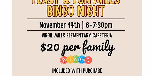 Feast and Fun Mills BINGO Night