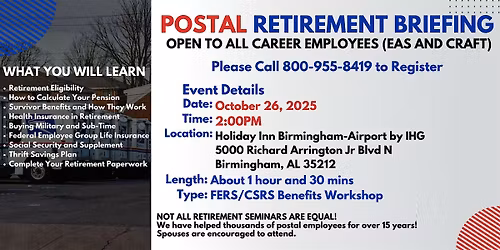 FERS Benefits Seminar Birmingham - 10\/26\/25