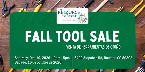 Fall Tool Sale at Resource Central