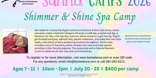 Boni's Shimmer & Shine Spa Camp