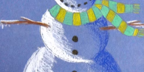 Drawing Discoveries for Kids - Shading Snowman in Crayon