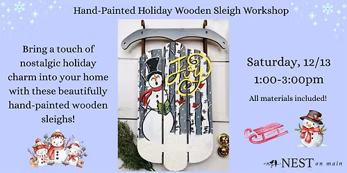 Hand-Painted Holiday Wooden Sleigh Workshop