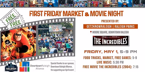 First Friday Market & Movie Night: The Incredibles (2004)