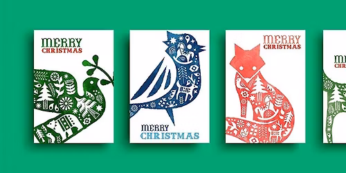 Lino Print Christmas Cards at Cleadon Park Library