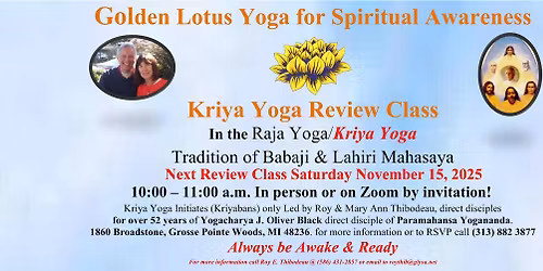Kriya Yoga Review Class