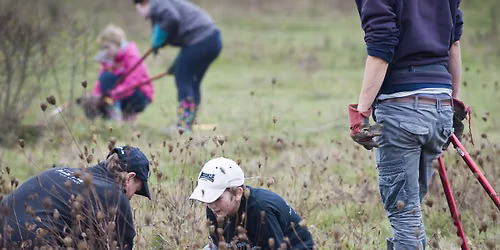 Family-friendly community work party at Nightingale Community Garden