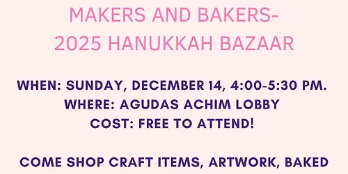 Makers and Bakers Hanukkah Bazaar