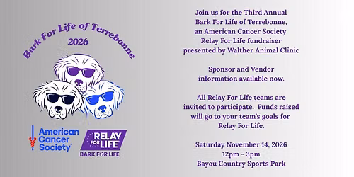 3rd Annual Bark For Life of Terrebonne