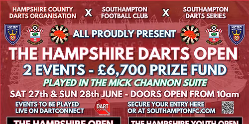 HCDO, Southampton FC, and Southampton Darts Series Presents - THE HAMPSHIRE YOUTH DARTS OPEN 2026