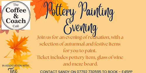 Sip and paint pottery evening (Autumnal & Christmas theme)