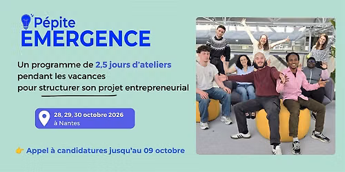 [Nantes] Workshop Emergence les 28, 29 et 30 octobre 2026