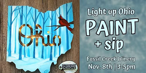 Light Up Winter  Cardinal Ohio Paint + Sip | Fossil Creek Wine