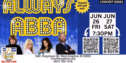ABBA \u2013 Always ABBA 6\/26\/26 FRI 7:30pm