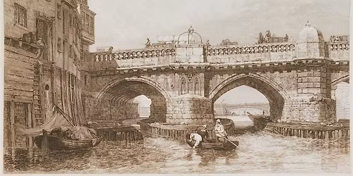 Old London Bridge and the stone alcoves in Victoria Park