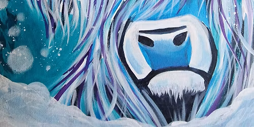 Paint & Prosecco - Blue Snowy Highland Cow at the Wyvern