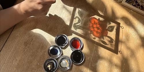 Floral glass painting