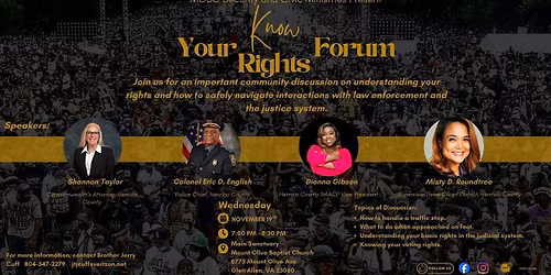 Know Your Rights Forum